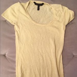 Bcbgmaxazria 15%cashmere stretch top short sleeves